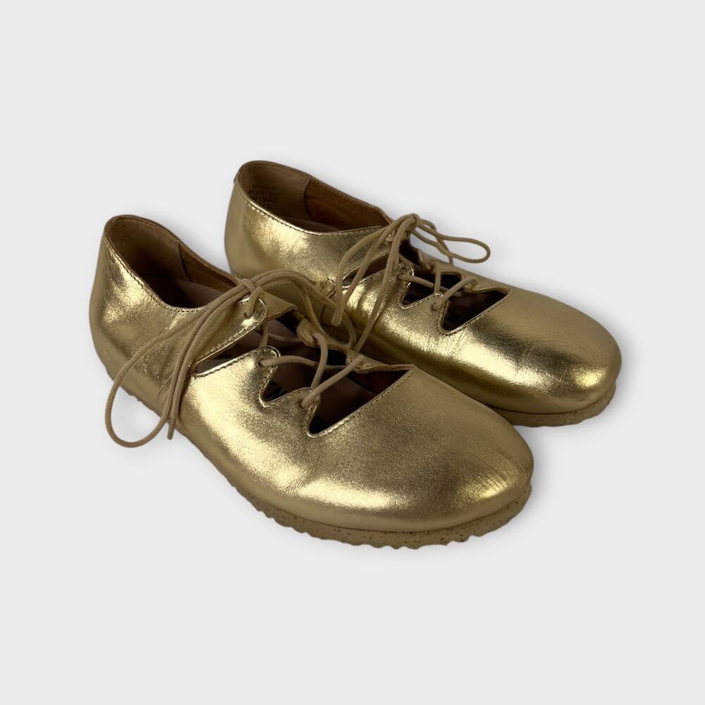 Birkenstock Rye Ballet Shoes Metallic Gold Size 37 US 6